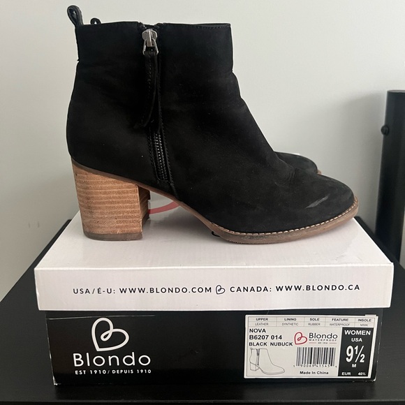 Blondo Nova Black Nubuck Waterproof Bootie - Picture 5 of 7